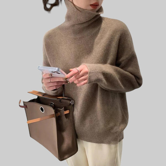 Адела - Кашмирен пуловер с поло яка