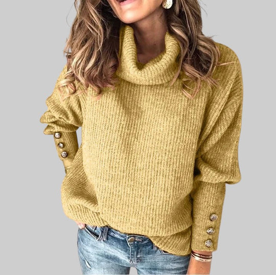 Катерина - Лекия пуловер с висока яка за дами