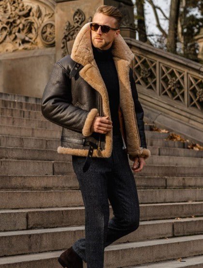 Enzo™ | Lammfell-Lederjacke
