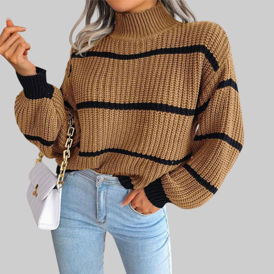 Никол - Ежедневен пуловер с поло яка