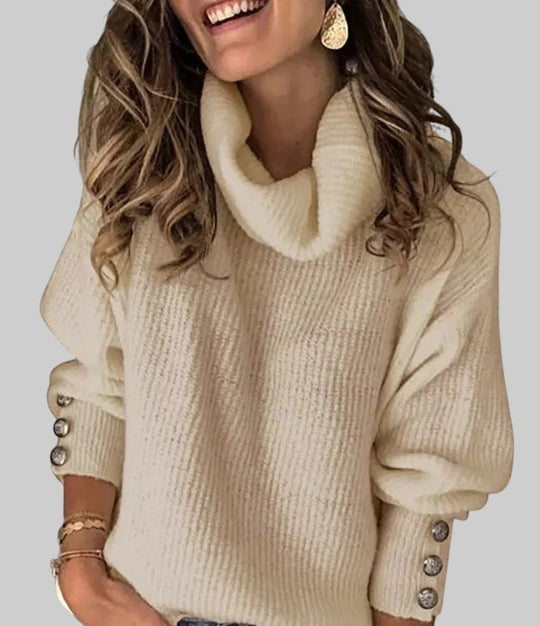 Катерина - Лекия пуловер с висока яка за дами